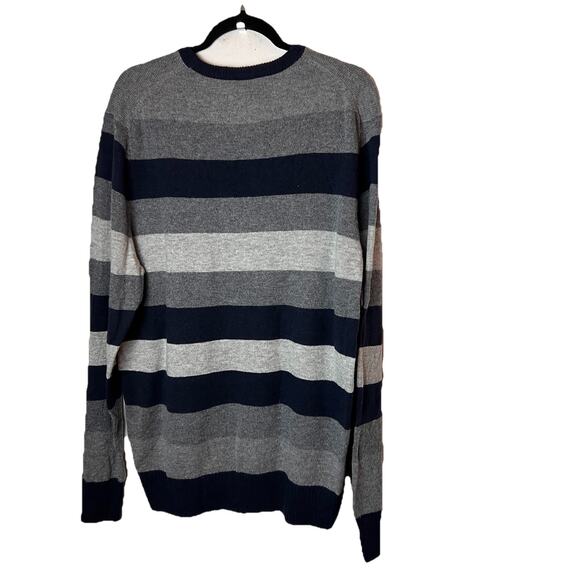 NWT American Eagle Men's Sweater Size X-Large Athletic Fit Gray Blue Striped - Picture 4 of 7